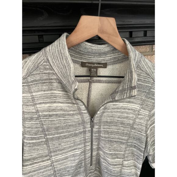 Tommy Bahama Calvert Grey French Terry Dress Womens Medium Short Sleeve Mini - Picture 5 of 8